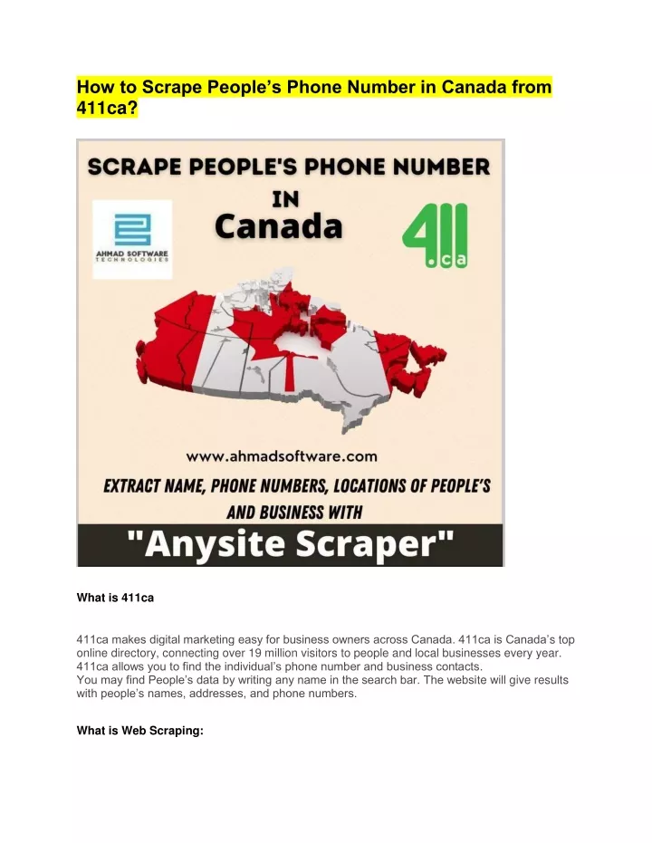 how to scrape people s phone number in canada