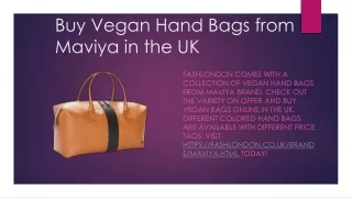 Buy Vegan Hand Bags from Maviya in the UK