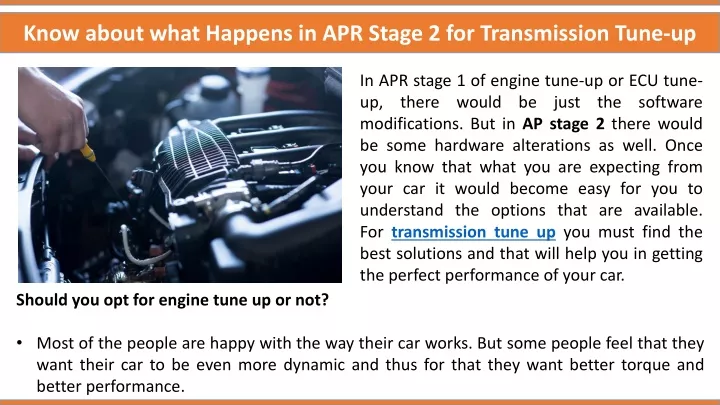 know about what happens in apr stage
