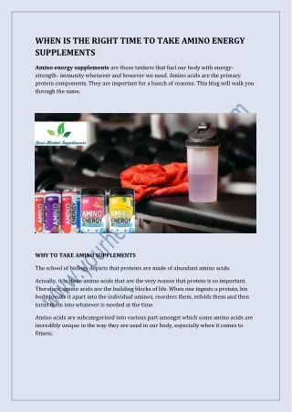 when is the right time to take amino energy