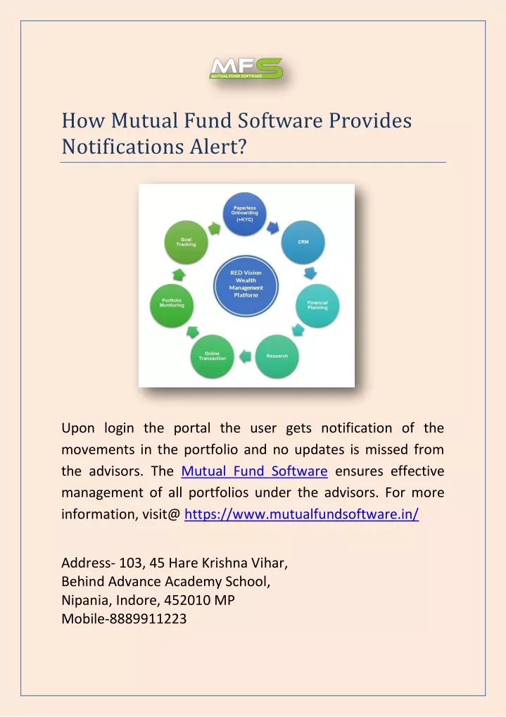 how mutual fund software provides notifications