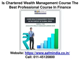 is chartered wealth management course the best professional course in finance