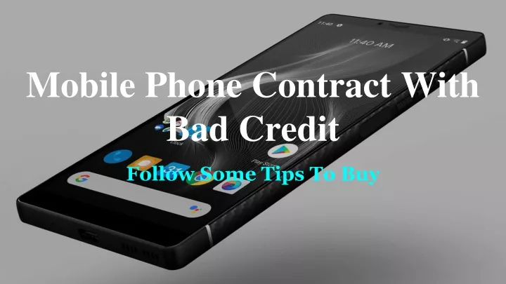 m obile phone contract with bad credit