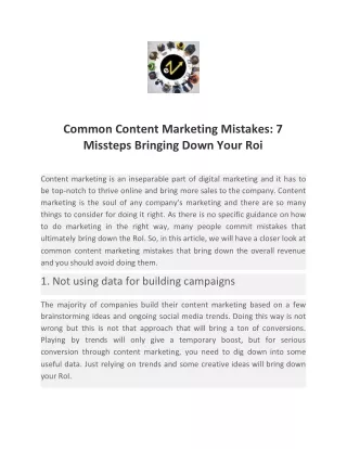 Common Content Marketing Mistakes: 7 Missteps Bringing Down Your Roi