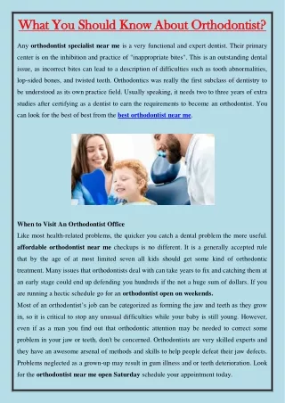 what you should know about orthodontist what