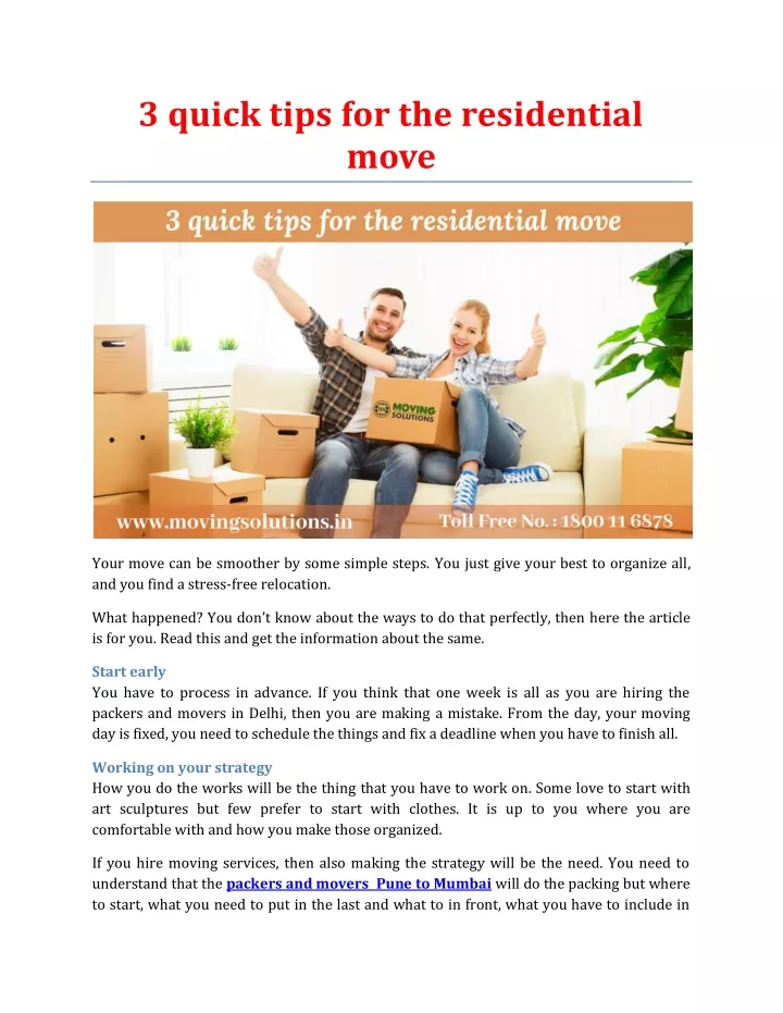 3 quick tips for the residential move