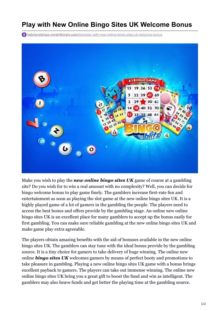 play with new online bingo sites uk welcome bonus