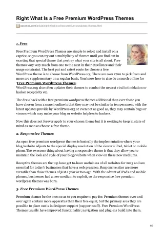 right what is a free premium wordpress themes