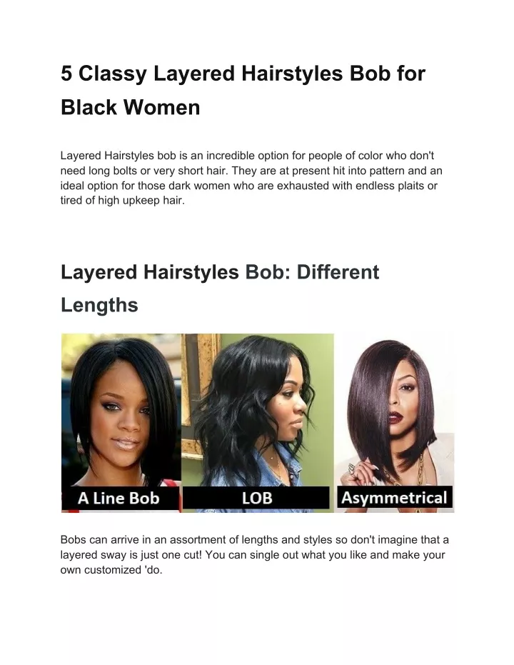 5 classy layered hairstyles bob for black women