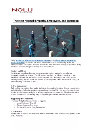 the next normal empathy employees and execution