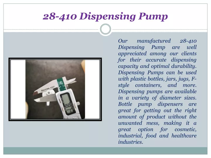 28 410 dispensing pump