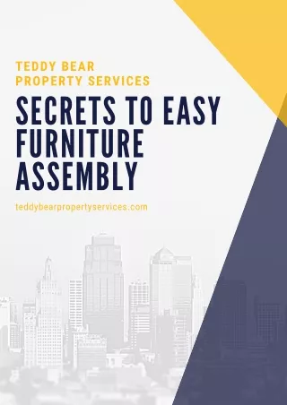 Secrets To Easy Furniture Assembly