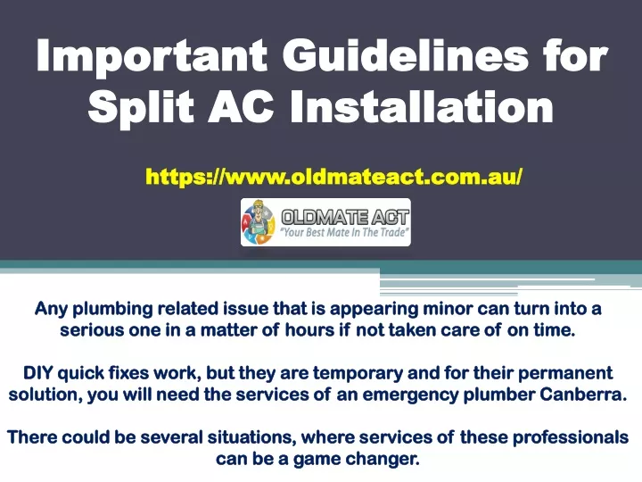 important guidelines for split ac installation