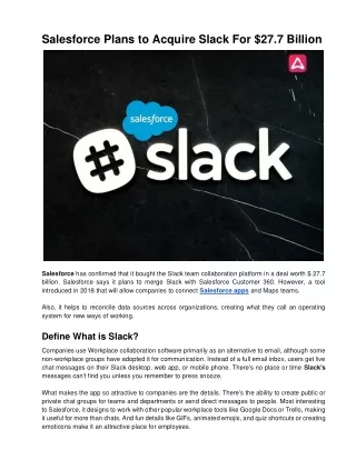 salesforce plans to acquire slack for 27 7 billion