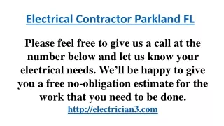 electrical contractor parkland fl