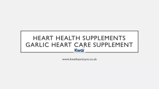 Heart Health Supplements | Garlic Heart Care Supplement