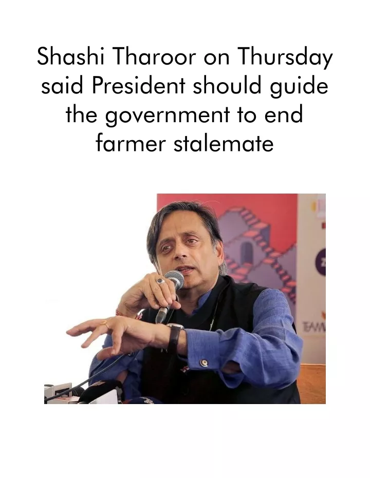 shashi tharoor on thursday said president should