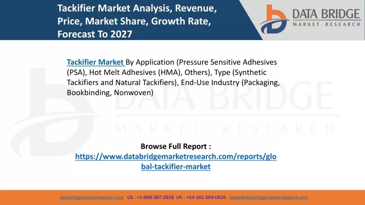 tackifier market analysis revenue price market