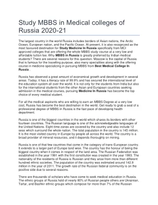 study mbbs in medical colleges of russia 2020 21