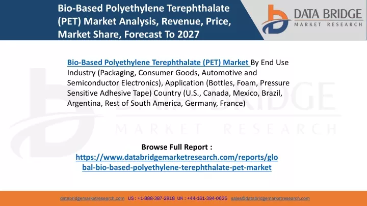 bio based polyethylene terephthalate pet market