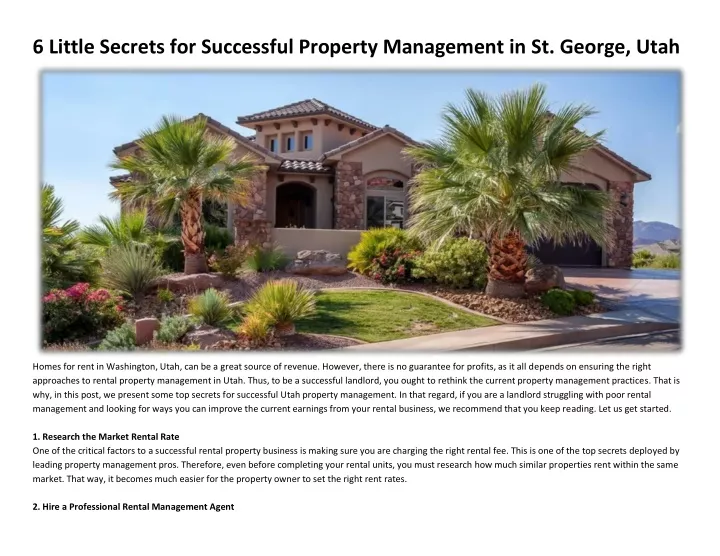 6 little secrets for successful property