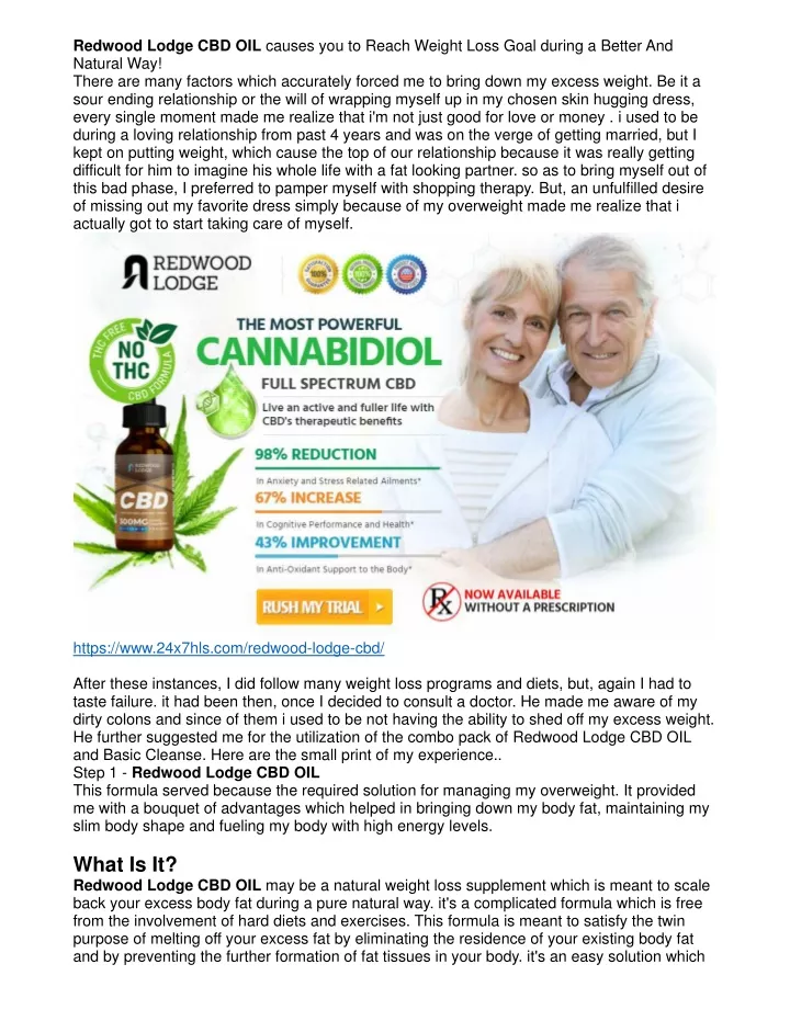 redwood lodge cbd oil causes you to reach weight