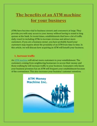 atms have become vital to business owners