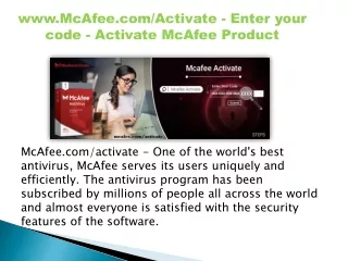 www mcafee com activate enter your code activate