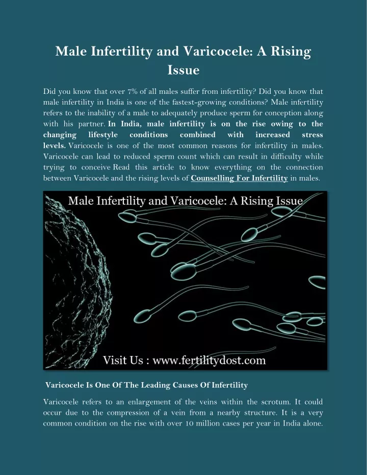 male infertility and varicocele a rising issue