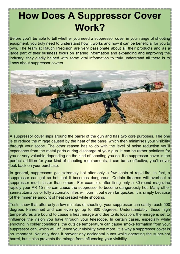 how does a suppressor cover work