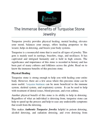 the immense benefits of turquoise stone