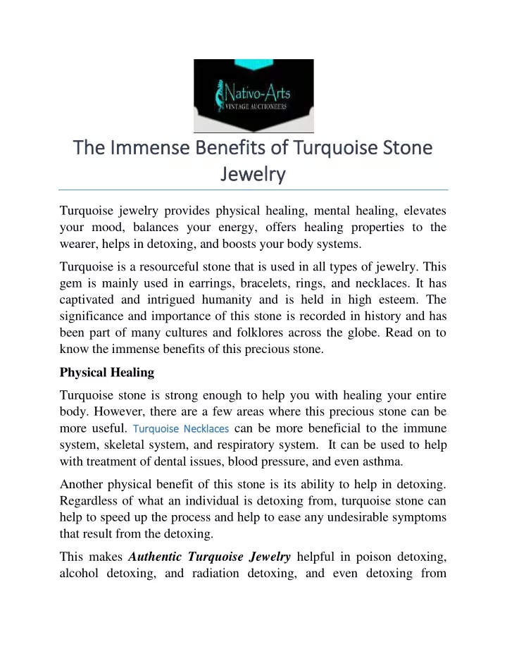 the immense benefits of turquoise stone