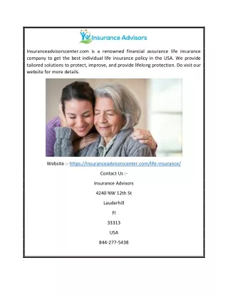 Financial Assurance Life Insurance Company | Insuranceadvisorscenter.com