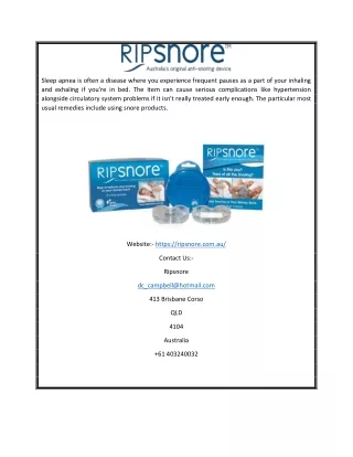 Buy Snoring Mouthpiece Online Australia | Ripsnore