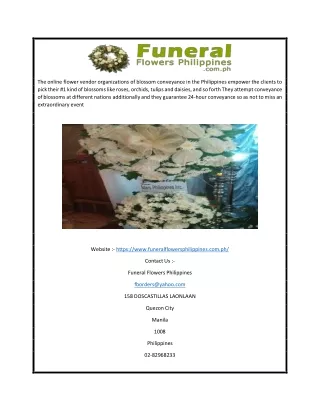 Send Flowers to Philippines | Funeralflowersphilippines.com.ph