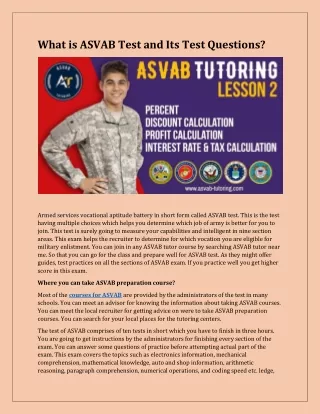 What is ASVAB Test and Its Test Questions?