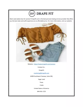 want subscription box for women drapefit