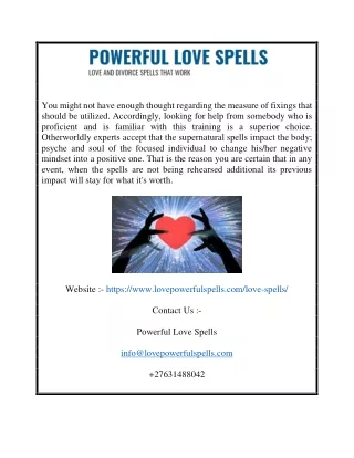 Powerful Love Spells That Work | Lovepowerfulspells.com