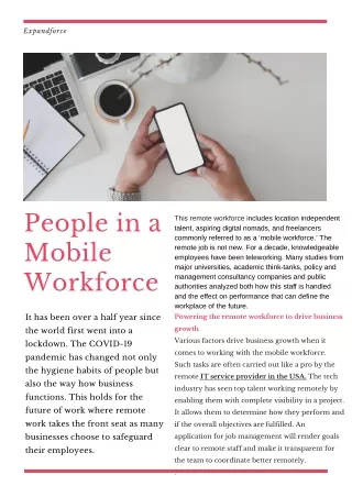 People in a Mobile Workforce