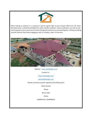 Roofing Sheet Companies in Ghana | Adabofgh.com