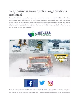 why business snow ejection organizations are huge
