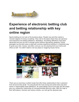 experience of electronic betting club and betting