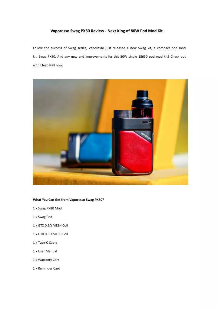 vaporesso swag px80 review next king