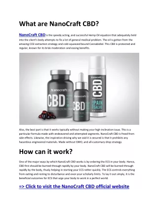 NanoCraft CBD Buy