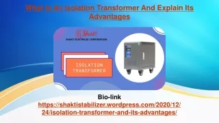 what is an isolation transformer and explain