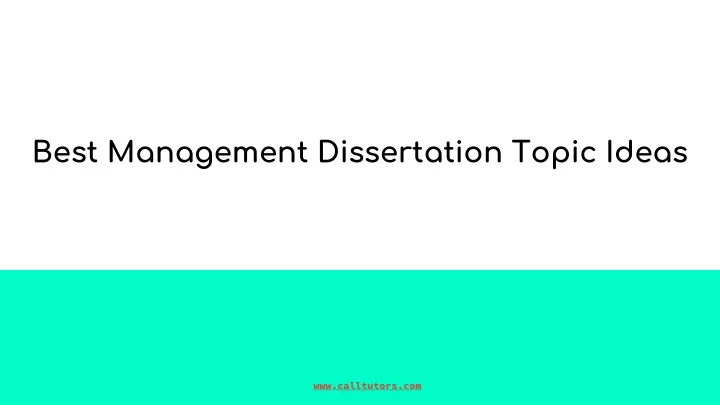 best management dissertation topic ideas