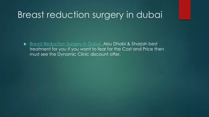 breast reduction surgery in dubai