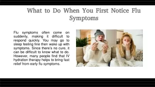 What to Do When You First Notice Flu Symptoms
