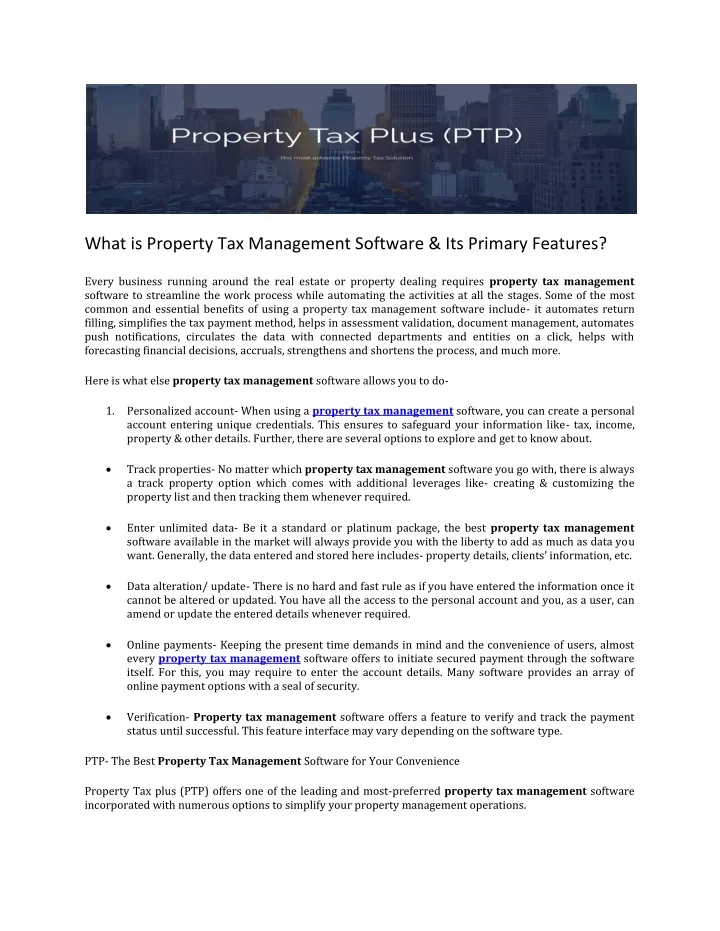 what is property tax management software