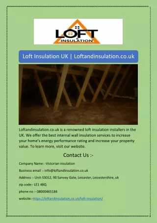 Loft Insulation UK | Loftandinsulation.co.uk